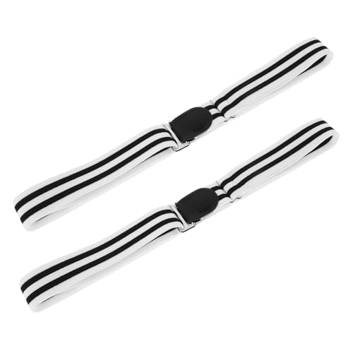 FRCOLOR 2Pcs Unisex Shirt Stays for Men and Women Non Slip Elastic Belt Holder Straps with Strong Clips Reliable Support for Office Travel and Everyday Use
