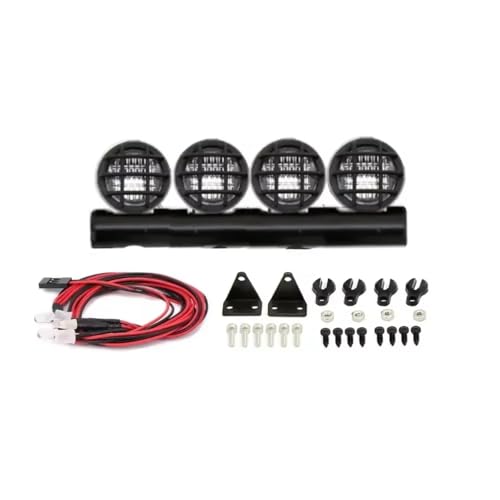 Lámpara de techo RC con 4 luces barra potente para actualizar camión SCX24 y WPL
