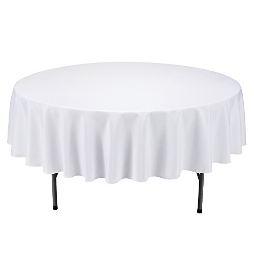 Remedios Round Tablecloth Solid Color Polyester Table Cloth for Bridal Shower Wedding Table