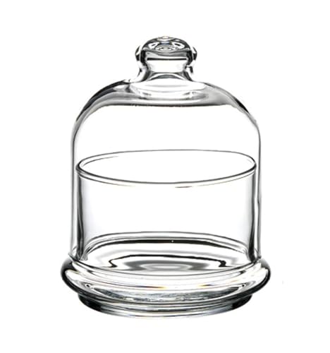 Image of Ask Me Glass Bell Jar Collection | 5 Inch Glass Dome Food Container | Decorative Storage Jar with Lid for Kitchen, Snacks, Sweets, Cakes & Home Decor | Clear Display Cloche Dome Jar (1)