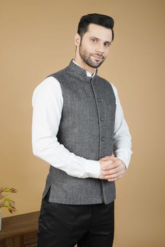 Image of WINTAGE Mens Tweed Wool Nehru Jacket