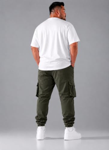 Image of INKKR Men Plus Size Cargo Pants || Plus Cargo Pants Cotton || 2XL-6XL