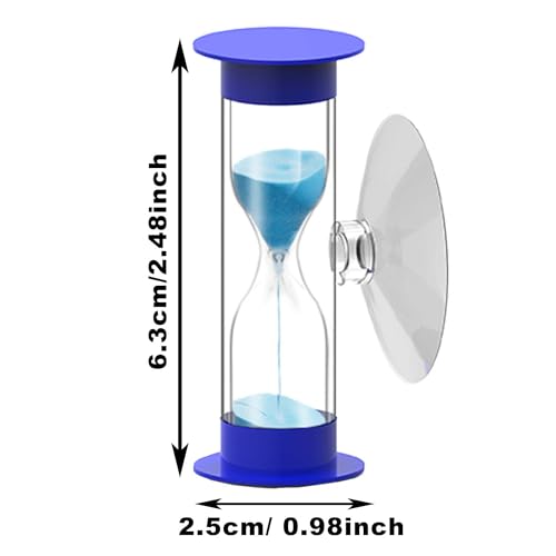 2 Minute Hourglass Sand Timer with Suction Cup,Unbreakable Sucker Sand Clock Timer 2 min,Plastic Mini Sand Watch,Rotatable Reloj De Arena for Kids Toothbrush(Blue) - Thumbnail 6