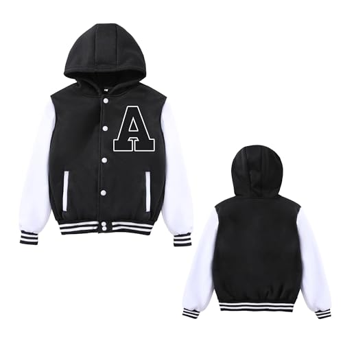 Kids Varsity Jacket Girls Baseball Bomber Jacket Casual Hoodies for Boys with Pocket Coat
