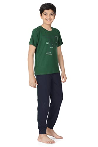 Image of Kids Night Suit for Boys - Cotton Set of Pyjama & T-Shirt Sleepwear - Lightweight & Comfortable Night Wear for Kids