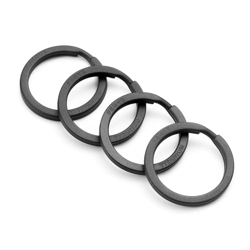 Image of FEGVE Titanium Flat Split Jump Rings for Keys, Jewelry & Pet ID Tags