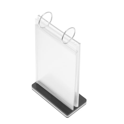 VILLCASE Menu Display Stand Desktop Sign Stand Catalog Holder for Desk Poster Holder Menu Holder Stand Table Display Holder Desktop Sign Holder Table Card Flip Display Transparent Iron