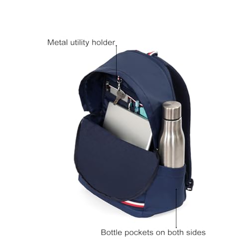 Image of Tommy Hilfiger Laptop Backpack Emett | Backpack for School, College and work | Water-Resistant | Fits 14-inch Laptop with Multi-Organiser | Trolley Holder | 21L Capacity