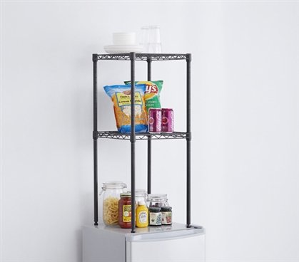 DormCo Suprima® Mini-Fridge Organizer Shelves - Gunmetal Gray