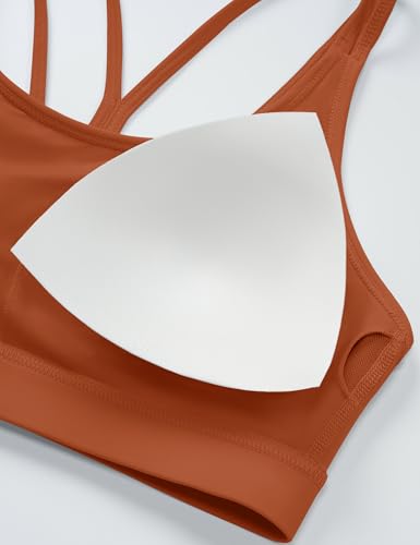 MAGCOMSEN Womens Strappy Sports Bra Padded Backless Sexy Low Impact Moisture-Wicking Wireless for Yoga Workout Fitness4