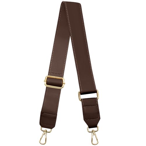 PHITUODA Dark Brown Leather Purse Strap Wide Adjustable Shoulder