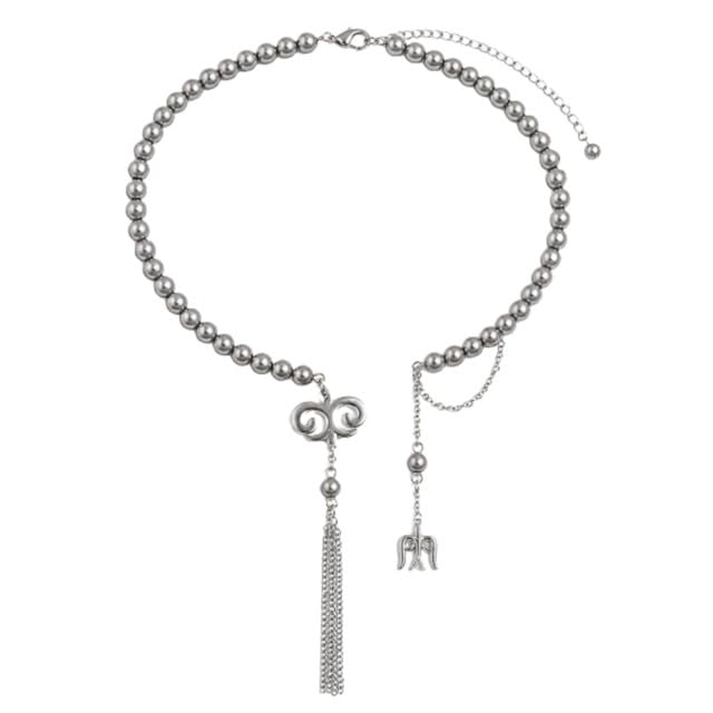 Beaded Shiny Open Chain Necklace Lightweight Clavicle Jewelry Accessory-image-4