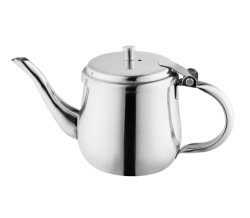 Soro Essentials- 10 oz. Stainless Steel Gooseneck Creamer- Teapot Small Creamers Mini Teapot for Serving Milk Coffee Cream Salad Dressing Maple Syrup Sugar for Home Restaurant Cafes