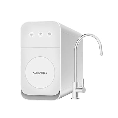 Aquarise CRO1000 Tankless Reverse Osmosis Water Filtration System, 1000 GPD Fast Flow, Undersink All-in-One Combo Filter Compact System, 3-Year Filter Life, 3:1 Pure to Drain, Faucet Supplied