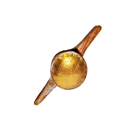Image of Handmade Wooden Idiyappam Maker Kitchen Press Tool - Hand Press Maker - Sev Sancha Maker with Brass Bottom Sheet (Pack of 1)