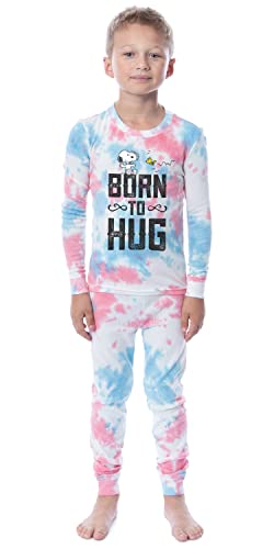 INTIMO Peanuts Girls' Snoopy Born To Hug Unisex Child 2 Piece Sleep Pajama Set2