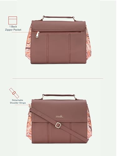 Image of ZOUK Rhea Kapoor Satchel Bag | Elegant Vegan Leather Handbag for Women |