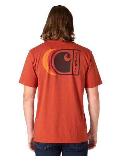 Carhartt Men's Relaxed Fit Lightweight Short-Sleeve C Back Graphic T-Shirt, Spice Red, Large Tall