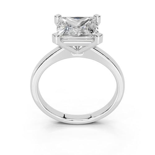 1-5 Carat 14K 18K Gold Platinum Princess Cut 4 Prong Solitaire Lab Grown Diamond Ring, Engagement, Anniversary, Wedding, IGI Certified, Promise Rings for Women (1-5 Ct, F-G Color, VS1-VS2 Clarity)2