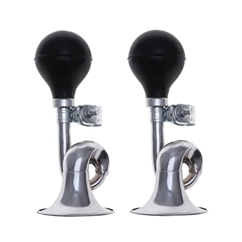 GAROZATION 2 Pcs Bicycles Horns Loud Air Horns Snail Shape Rubber Bulb Easy Install for Cycling Vehicle Motorcycle
