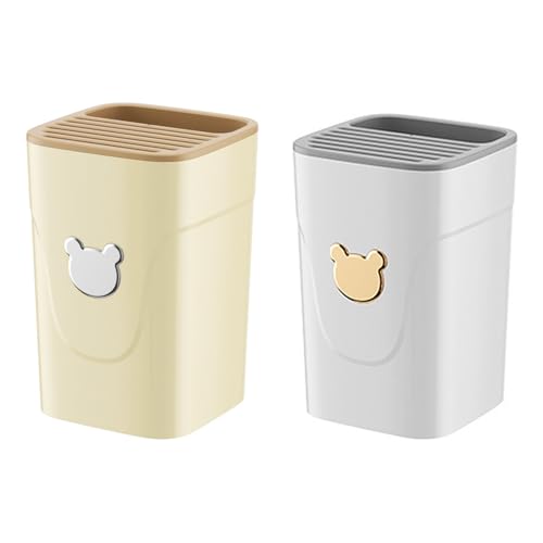 Lot de 2 blocs à couteaux 3 en 1 sans couteaux avec fentes - Bloc à couteaux universel non équipé - Rangement des ustensiles de cuisine - Organiseur de bloc à couteaux - Porte-couverts pour tous les