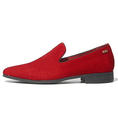 Image of UUBARIS Mens Velvet Loafers Slip-on Dress Shoes Fashion Style Driving Shoes Classic Tuxedo Shoes Casual Oxford Shoes