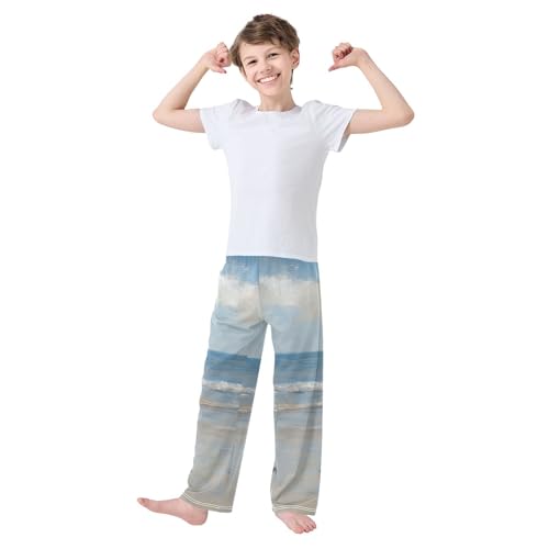 Boys' Pants Happy Couple Beach Long Bottoms Jogger Pants Elastic Waist Trousers with Pockets S-XL2