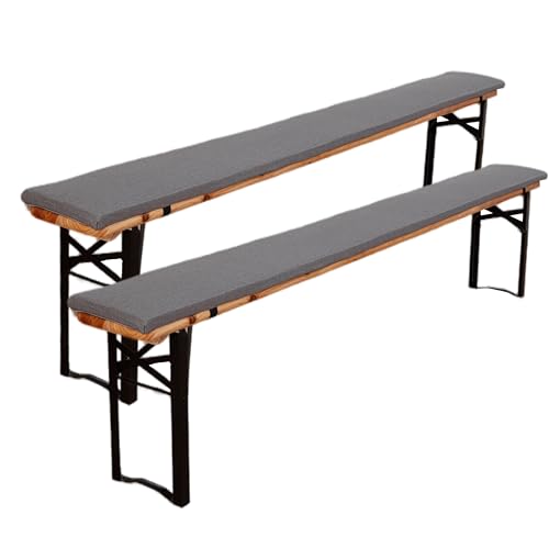 EBETA 2 x Bierbankauflage Sitzauflage Boden Rutschfester Bankauflagen aus Baumwollleinen, Bankkissen Sitzkissen Bierbank-Auflage Mit Schnalle...