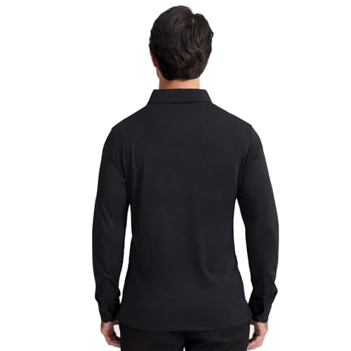 Image of Men's Business Long and Short Sleeve Polo Shirts Mercerized Cotton Blend Casual Stylish Collared Shirts