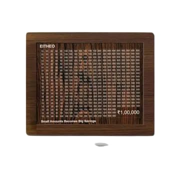 Wooden Money Saving Box for Adults – 1 Lakh Capacity | Reusable Piggy Bank | Money Bank with Amount 100000 | One Lakh PS Arts_Money Bank_126-image-4