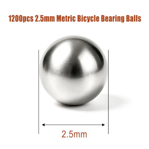 Image of weideer 1200pcs 2.5mm Stainless Steel Precision Steel Balls,Metric Bicycle Bearing Balls Assortment Kit Mixing Balls