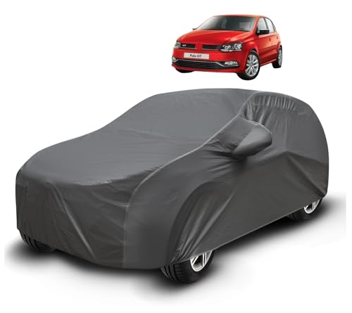 Image of Auto Hub Waterproof Car Cover Compatible with Polo GT with Mirror Pockets, Soft Cotton Lining, Polo GT Car Cover Waterproof, Grey