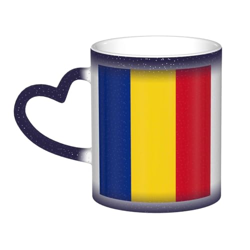 Kingww Taza mágica sensible al calor de la bandera de Rumania de 325 ml, una experiencia de bebida que cambia de color con la temperatura Kingww Taza mágica sensible al calor de la bandera de Rumania de 325 ml, una experiencia de bebida que cambia de color con la temperatura