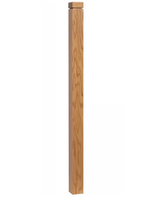 4302-56-1 Red Oak 3-1/2-Inch x 56-Inch S4S Newel with Round Top and Groove