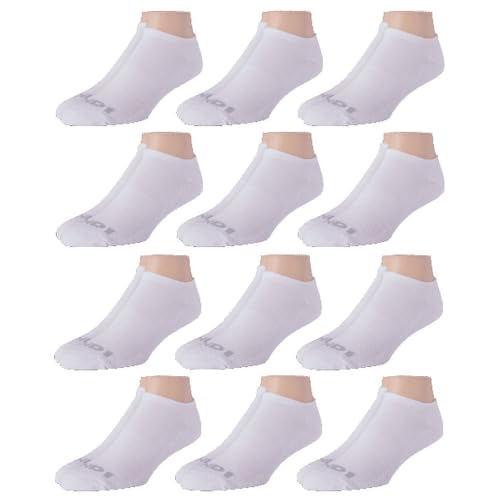 ProPlatinum - Calcetines de corte bajo (12 pares), color blanco