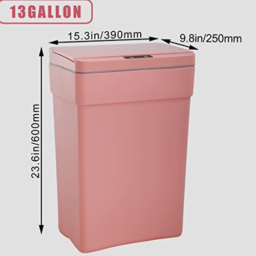 Caneca de basura rectangular rosa plástico 50 L miniatura 6