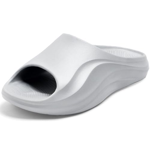 Image of DOCTOR HEALTH SUPER SOFT Men's Double Buckle Slide Sandals | Lightweight Cushioned EVA Slippers | Anti-Slip Comfortable Open Toe Casual Slides for Indoor Outdoor Everyday Wear