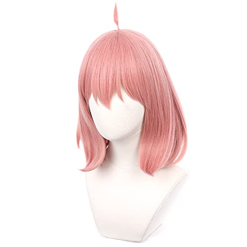HIROAKIYA Anya Forger Cosplay Peruca, Spy x Family Cosplay Anya Forger Peruca com Touca de Peruca