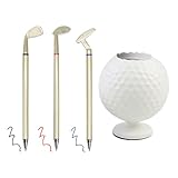 Generisch Witziger Stiftehalter,Lustiger Rutschfester PU Leder Aufbewahrungsbehälter,Golfballförmiger Stifteorganizer Für Golfer - Für Geburtstag Abschluss Valentinstag Golfer Kollege Freund Ehemann
