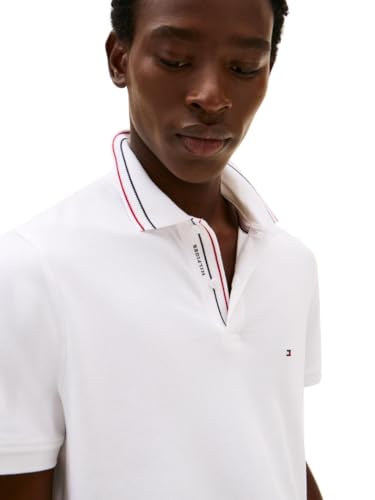 Tommy Hilfiger Men's Short Sleeve Polo Shirts in Regular Fit with Designs, Available in Big and Tall2