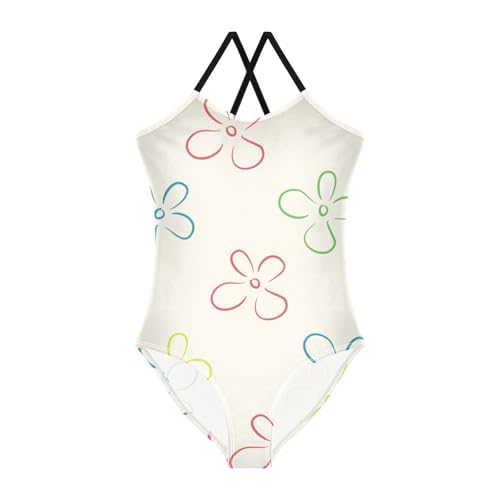 Floral Boho Girls 1 Piecing Swimsuits Swim Suits for Girls Toddler Bathing Suit Girl Beach Swimwear