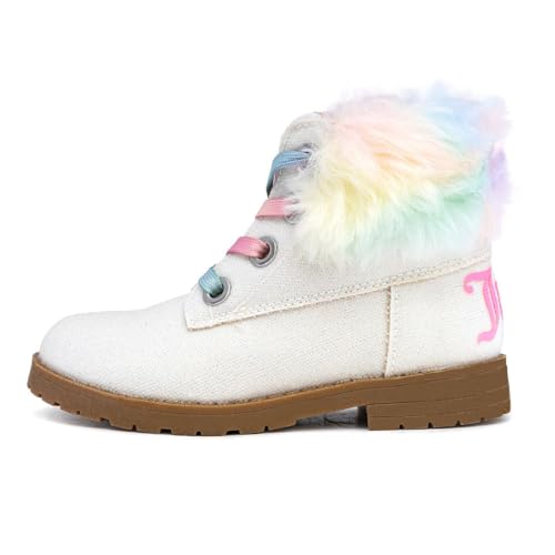 Juicy Couture Girls’ Glitter Booties – Sparkly Faux Fur Chukka Boots with Lace-Up Closure, Winter Ankle Boots for Toddler/Little/Big Kids2