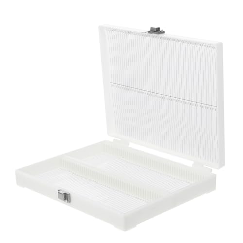 Alipis 100-slot Microscope Slide Storage Box Pathology Slide Organizer Stainless Steel Lock Laboratory Case