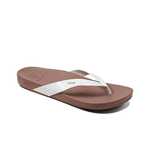 Reef Women's Sandals Cushion Bounce Court | Vegan Leather Flip Flops Straps |