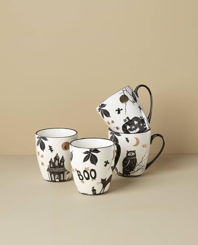 Image of Lenox Haunted Halloween Porcelain Mug Set for 4, 12oz