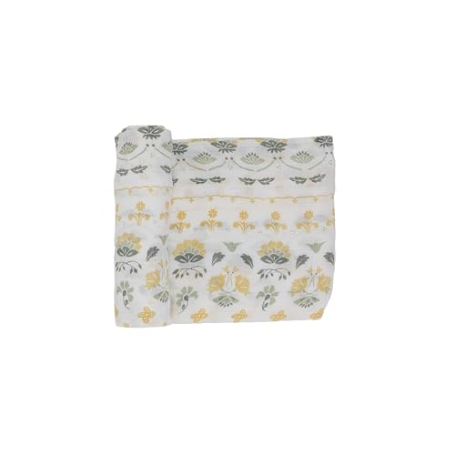 Image of Little Unicorn Deluxe Swaddle | Single | 100% Rayon Muslin from Bamboo | Super Soft | Newborns and Infants | Large 47 inch x 47 inch | Machine Washable (Heirloom Floral)