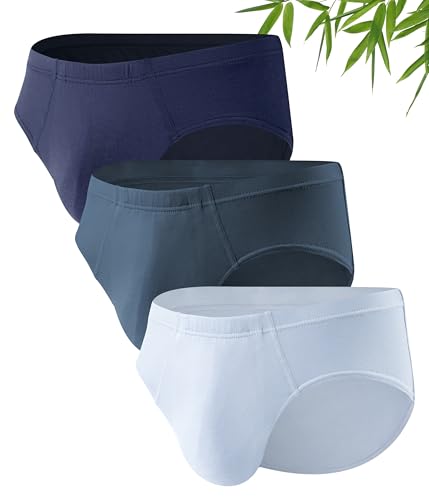 SUNCHIRI Inkontinenz Pants Männer 3er Pack Waschbar Bambus Inkontinenz Slips mit Saugfähigem Pad 50 ml Wiederverwendbar Unterhosen Auslaufsichere Unterwäsche Herren (3 Multicolor01 L)