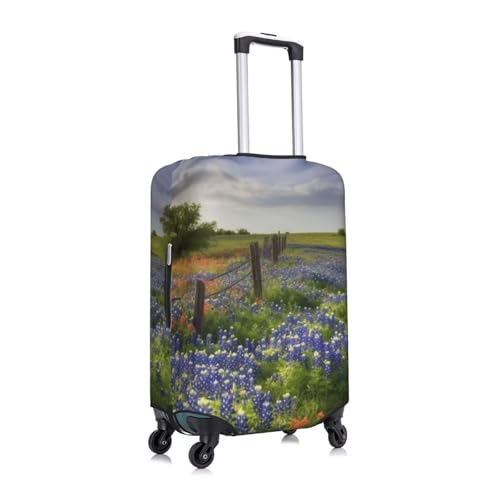 Texas Bluebonnets Scenery Luggage Cover for Suitcase Tsa Approved, Washable Suitcase Protector Fits 18-32 Inch Anti-scratch Suitcase Cover Carry on Luggage Sleeve Travel Baggage Cover3