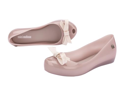 mini melissa Ultragirl with Bow Ballet Flats for Girls- Comfortable & Cute Peep Toe Jelly Flat Shoes with Transparent Upper and Small Bow for Kids4