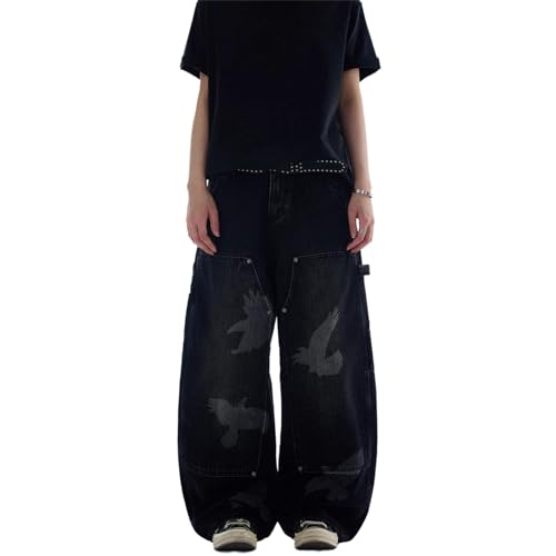 GUOYUXIAO Men's Jeans American-Style Curved-Leg Denim Pants Loose-Fit Casual Trouser for Men2